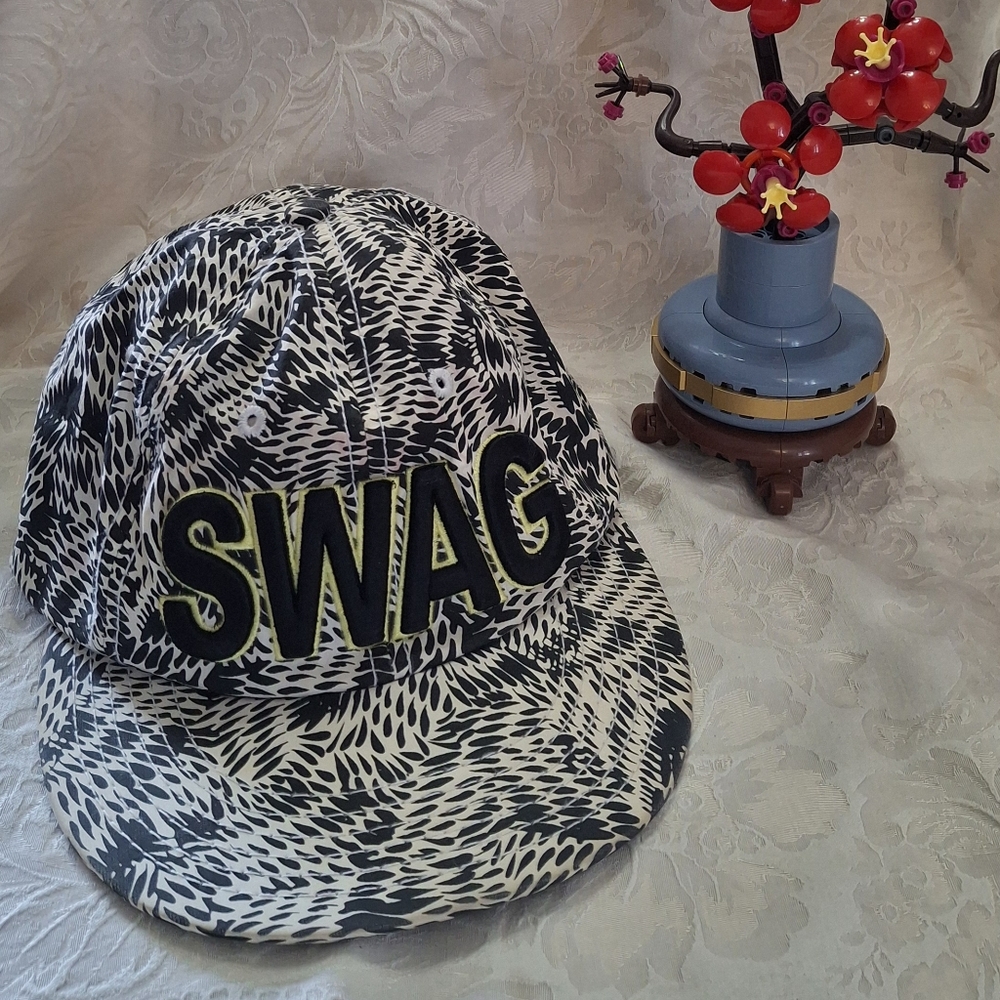 SWAG! Fun Black and White Snapback Cap